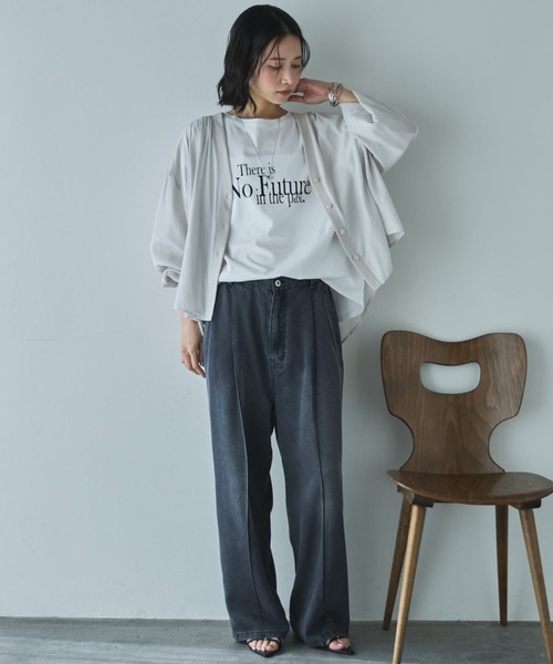 Doux archives(ドゥアルシーヴ)の「【やわらかシリーズ】センターシームソフトデニム(デニムパンツ・レディース・ブルー/チャコールグレー/サックスブルー・MEDIUM/SMALL)」の14枚目の写真