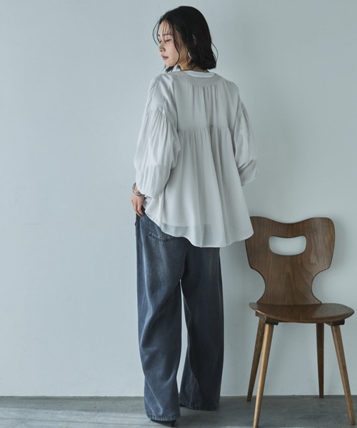 Doux archives(ドゥアルシーヴ)の「【やわらかシリーズ】センターシームソフトデニム(デニムパンツ・レディース・ブルー/チャコールグレー/サックスブルー・MEDIUM/SMALL)」の18枚目の写真