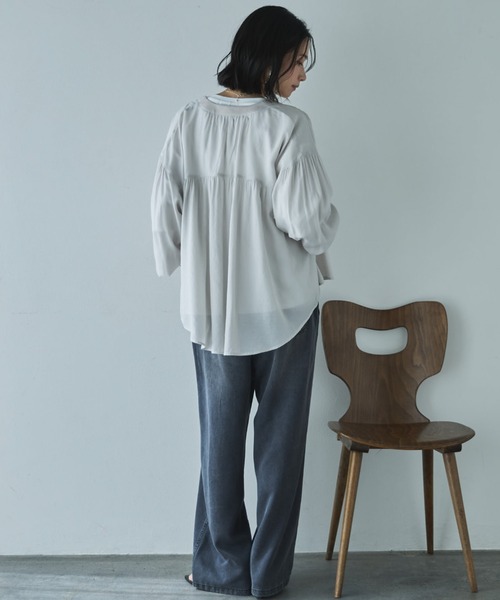 Doux archives(ドゥアルシーヴ)の「【やわらかシリーズ】センターシームソフトデニム(デニムパンツ・レディース・ブルー/チャコールグレー/サックスブルー・MEDIUM/SMALL)」の20枚目の写真