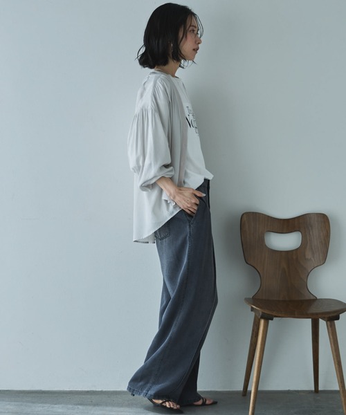 Doux archives(ドゥアルシーヴ)の「【やわらかシリーズ】センターシームソフトデニム(デニムパンツ・レディース・ブルー/チャコールグレー/サックスブルー・MEDIUM/SMALL)」の21枚目の写真