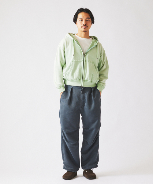JOURNAL STANDARD relume（ジャーナルスタンダード　レリューム）の「ラフカット ジップパーカー（パーカー・メンズ・サックスブルー/ベージュ/ライトグリーン/ピンク・MEDIUM/LARGE）」の7枚目の写真