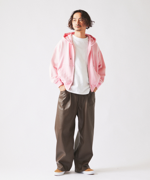 JOURNAL STANDARD relume（ジャーナルスタンダード　レリューム）の「ラフカット ジップパーカー（パーカー・メンズ・サックスブルー/ベージュ/ライトグリーン/ピンク・MEDIUM/LARGE）」の9枚目の写真