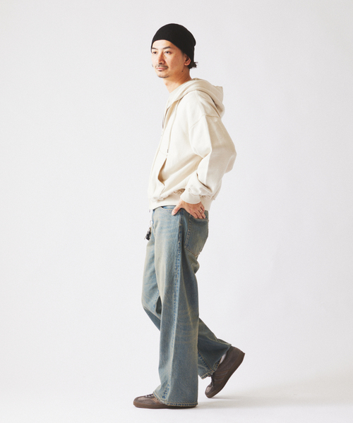 JOURNAL STANDARD relume（ジャーナルスタンダード　レリューム）の「ラフカット ジップパーカー（パーカー・メンズ・サックスブルー/ベージュ/ライトグリーン/ピンク・MEDIUM/LARGE）」の11枚目の写真