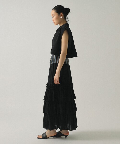 Ray BEAMS（レイビームス）の「カットソーレース ティアード スカート（スカート・レディース・ブラック/ホワイト・ONE SIZE）」の10枚目の写真