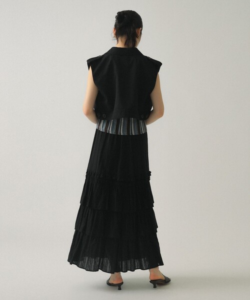 Ray BEAMS（レイビームス）の「カットソーレース ティアード スカート（スカート・レディース・ブラック/ホワイト・ONE SIZE）」の11枚目の写真