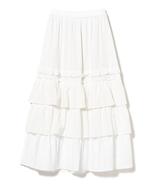 Ray BEAMS（レイビームス）の「カットソーレース ティアード スカート（スカート・レディース・ブラック/ホワイト・ONE SIZE）」の15枚目の写真