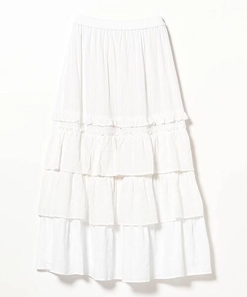 Ray BEAMS（レイビームス）の「カットソーレース ティアード スカート（スカート・レディース・ブラック/ホワイト・ONE SIZE）」の18枚目の写真