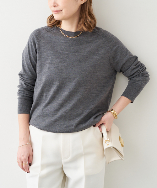 【美品】ドゥーズィエムクラス　クルーネックボリュームニットセーター Deuxieme Classe（ドゥーズィエムクラス） ニット セーター *SMOOTH