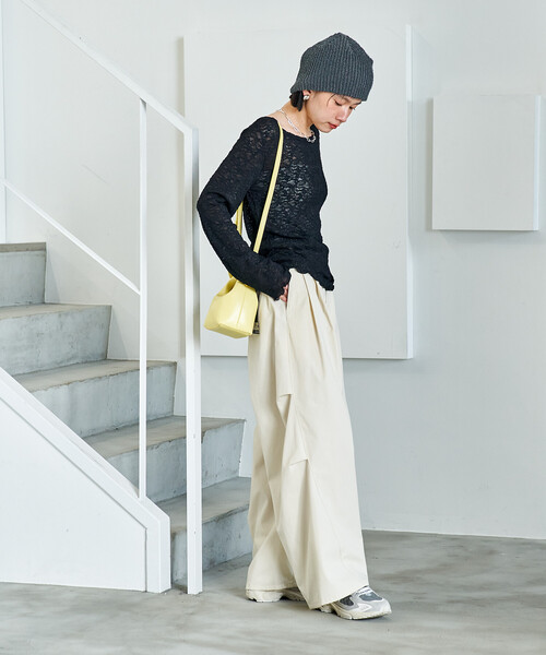 未使用の様子 AKRISアクリス シルク コットン ストレッチ レース トップス セール】ストレッチ レース トップス（Tシャツ/カットソー）｜FREAK'S