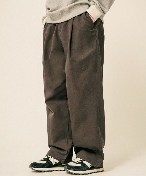 NO NEED（ノーニード）の「【TWN】Cage Semi Wide Cotton Pants/HSLP3607（チノパンツ・メンズ・ブラウン/カーキ/ベージュ・34inch/32inch/30inch）」の4枚目の写真
