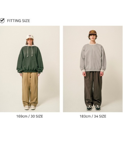 NO NEED（ノーニード）の「【TWN】Cage Semi Wide Cotton Pants/HSLP3607（チノパンツ・メンズ・ブラウン/カーキ/ベージュ・34inch/32inch/30inch）」の6枚目の写真