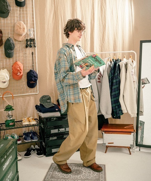 NO NEED（ノーニード）の「【TWN】Cage Semi Wide Cotton Pants/HSLP3607（チノパンツ・メンズ・ブラウン/カーキ/ベージュ・34inch/32inch/30inch）」の18枚目の写真