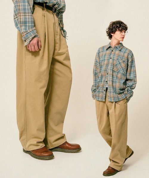 NO NEED（ノーニード）の「【TWN】Cage Semi Wide Cotton Pants/HSLP3607（チノパンツ・メンズ・ブラウン/カーキ/ベージュ・34inch/32inch/30inch）」の20枚目の写真