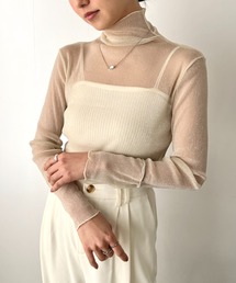 LOVALOT（ラバロット）の「【全5色】シースルー ラメ ハイネックカットソー（Tシャツ/カットソー）」