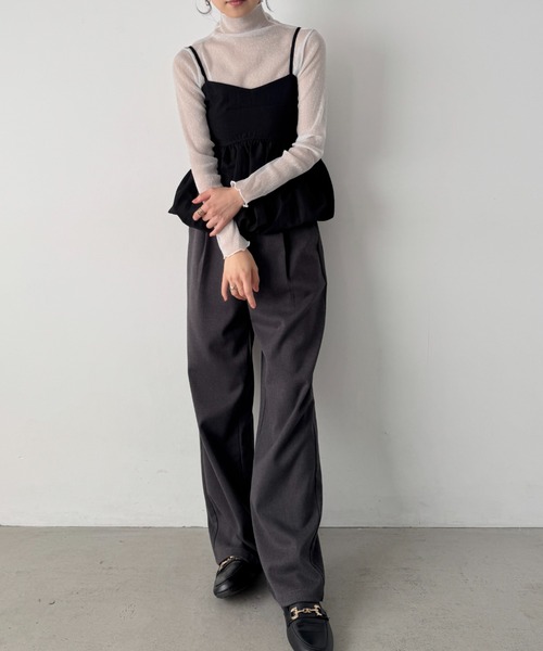 LOVALOT(ラバロット)の「【全5色】シースルー ラメ ハイネックカットソー(Tシャツ/カットソー・レディース・グレー/ホワイト/ピンク/アイボリー/ブラック・FREE)」の21枚目の写真
