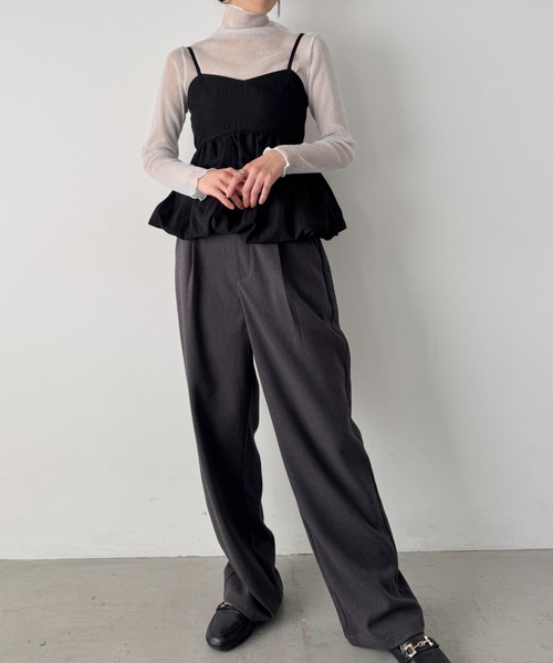 LOVALOT(ラバロット)の「【全5色】シースルー ラメ ハイネックカットソー(Tシャツ/カットソー・レディース・グレー/ホワイト/ピンク/アイボリー/ブラック・FREE)」の22枚目の写真