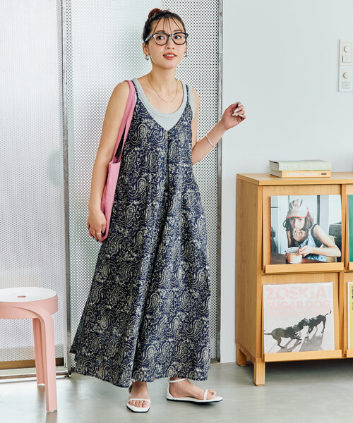 FREAK'S STORE(フリークスストア)の「限定展開 インド ペイズリー キャミワンピース(ワンピース・レディース・ブルー/ブラック/ネイビー/オレンジ/グリーン・MEDIUM/SMALL)」の8枚目の写真