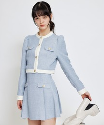 REDYAZEL（レディアゼル）の「【セットアップ可能】スプリングツイードノーカラージャケット（ノーカラージャケット）」