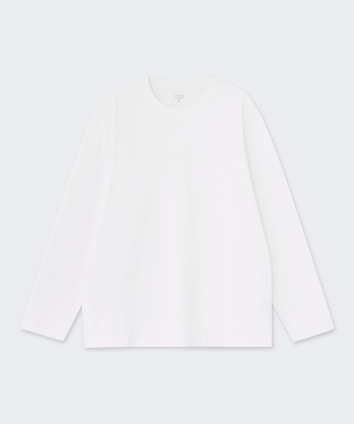 MUSINSA STANDARD（ムシンサスタンダード）の「リラックスドOEクルーネック長袖Tシャツ[ホワイト]（Tシャツ/カットソー・メンズ・その他・SMALL/MEDIUM/LARGE/X-LARGE/2XL/3XL）」の3枚目の写真