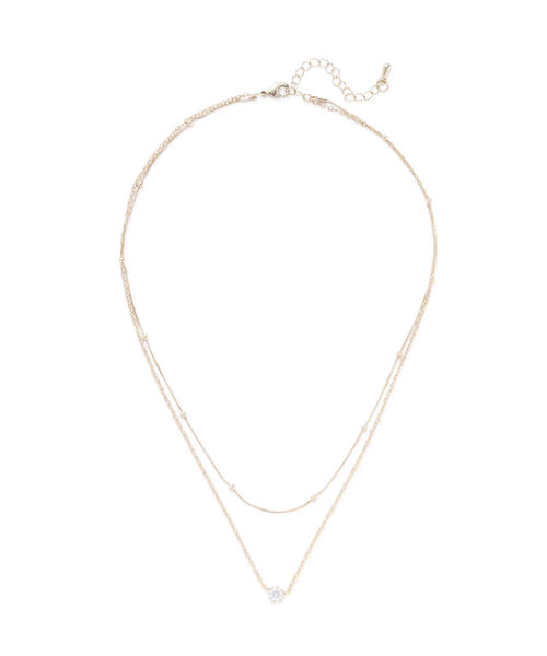 EDIT COLOGNE（エディットコロン）の「2連トップビジューネックレス（ネックレス・レディース・ゴールド・ﾌﾘ-）」の2枚目の写真