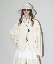 my beautiful landlet | 【my beautiful landlet】 PIGMENT PRINT WASHED DENIM RAGLAN ZIP BLOUSON - kinari(ブルゾン)