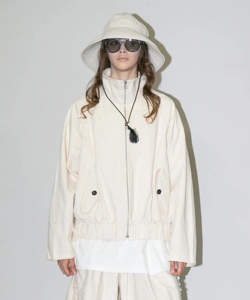 my beautiful landlet（マイビューティフルランドレット）の「【my beautiful landlet】 PIGMENT PRINT WASHED DENIM RAGLAN ZIP BLOUSON - kinari（ブルゾン・メンズ・キナリ・1/0）」の4枚目の写真