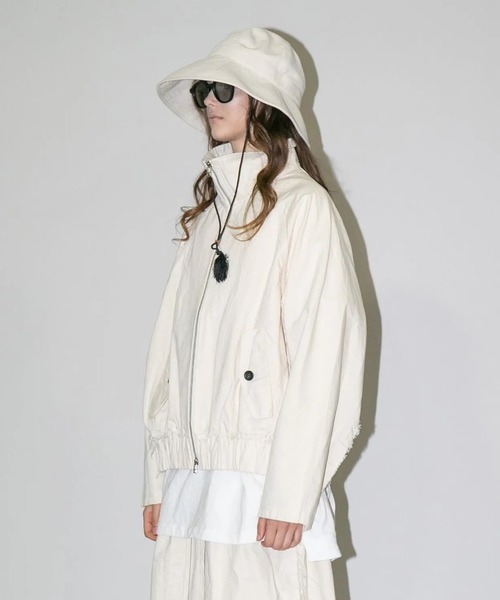 my beautiful landlet（マイビューティフルランドレット）の「【my beautiful landlet】 PIGMENT PRINT WASHED DENIM RAGLAN ZIP BLOUSON - kinari（ブルゾン・メンズ・キナリ・1/0）」の5枚目の写真