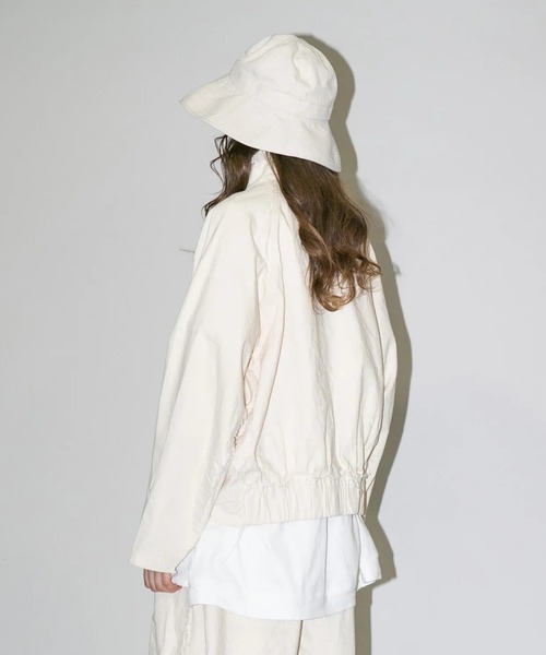 my beautiful landlet（マイビューティフルランドレット）の「【my beautiful landlet】 PIGMENT PRINT WASHED DENIM RAGLAN ZIP BLOUSON - kinari（ブルゾン・メンズ・キナリ・1/0）」の6枚目の写真