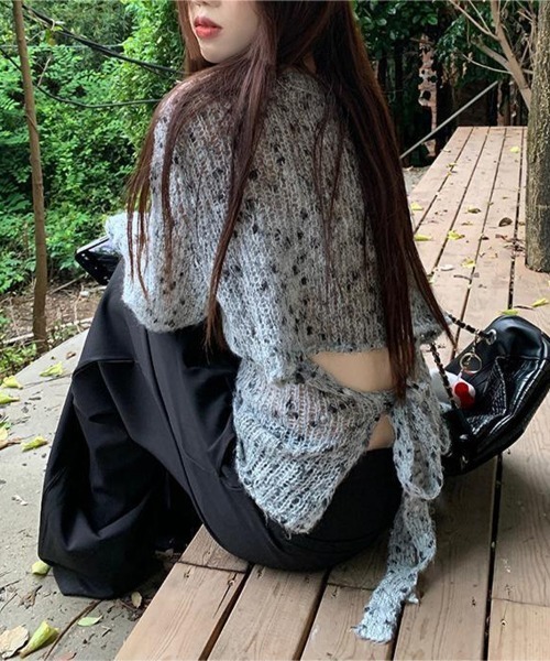 Flugge(フラッジー)の「ミックスニットシアートップス(その他トップス・レディース・ブラック・FREE)」の2枚目の写真