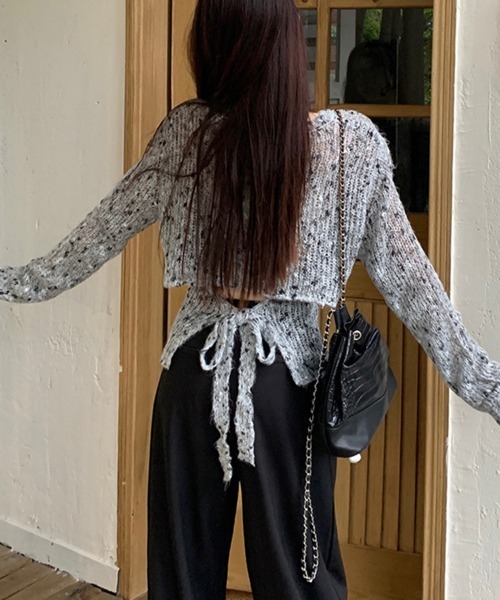 Flugge(フラッジー)の「ミックスニットシアートップス(その他トップス・レディース・ブラック・FREE)」の5枚目の写真
