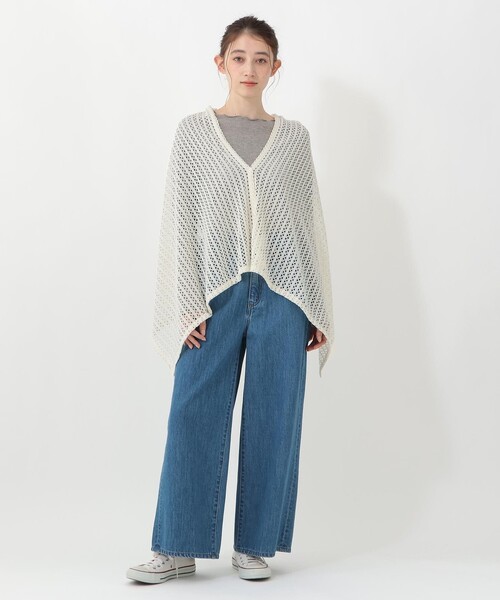 Afternoon Tea（アフタヌーンティー）の「3WAYストール（ストール/ショール・レディース・ブラック/アイボリー・ONE SIZE）」の3枚目の写真