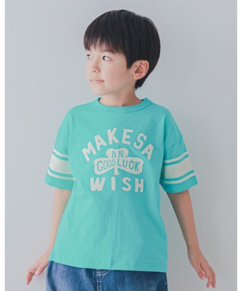2nd(セカンド)の「ジーンズベーセカンド WISH Tシャツ(Tシャツ/カットソー・キッズ・ライトグリーン/オフホワイト/ブルー・110cm/120cm/130cm/140cm/150cm/160cm)」の3枚目の写真