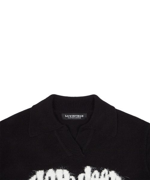 LUVISTRUE(ラヴイズトゥルー)の「LOVE COLLAR KNIT(BLACK)(ニット/セーター・レディース・その他・FREE)」の4枚目の写真