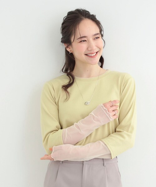 SHOO・LA・RUE(シューラルー)の「【S-LL】レイヤードスタイルに チュール切替ロンT(Tシャツ/カットソー・レディース・ライトイエロー系/ホワイト/ブラック・01/02/03/04)」の12枚目の写真