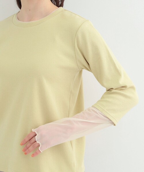 SHOO・LA・RUE(シューラルー)の「【S-LL】レイヤードスタイルに チュール切替ロンT(Tシャツ/カットソー・レディース・ライトイエロー系/ホワイト/ブラック・01/02/03/04)」の20枚目の写真