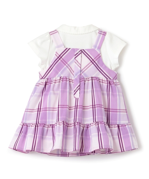 kate spade new york kids（ケイトスペードニューヨーク）の「チェックジャンパースカート＆トップスセット（その他ベビーウェア・キッズ・ライラック・100cm/90cm/80ｃｍ）」の2枚目の写真