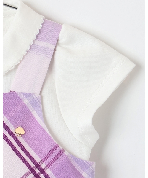 kate spade new york kids（ケイトスペードニューヨーク）の「チェックジャンパースカート＆トップスセット（その他ベビーウェア・キッズ・ライラック・100cm/90cm/80ｃｍ）」の5枚目の写真