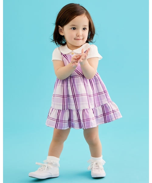 kate spade new york kids（ケイトスペードニューヨーク）の「チェックジャンパースカート＆トップスセット（その他ベビーウェア・キッズ・ライラック・100cm/90cm/80ｃｍ）」の12枚目の写真