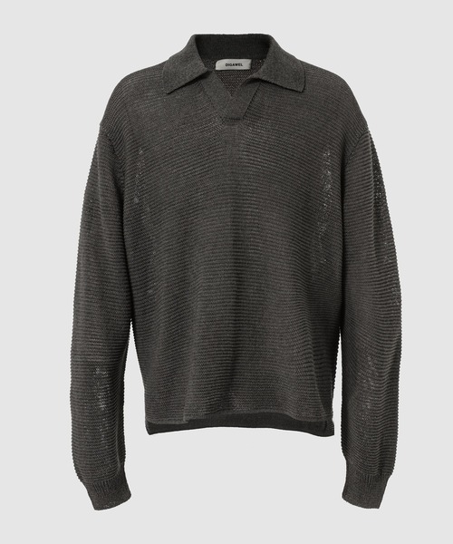DIGAWEL(ディガウェル)の「Cotton knit polo(ポロシャツ・メンズ・グリーン/ネイビー/ダークグレー・2)」の2枚目の写真