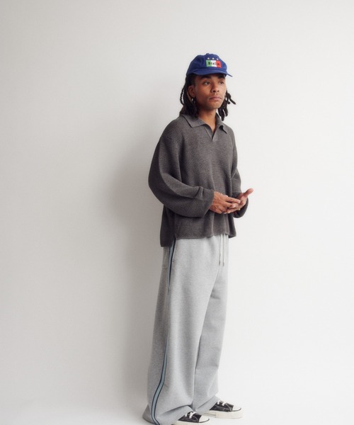 DIGAWEL(ディガウェル)の「Cotton knit polo(ポロシャツ・メンズ・グリーン/ネイビー/ダークグレー・2)」の4枚目の写真