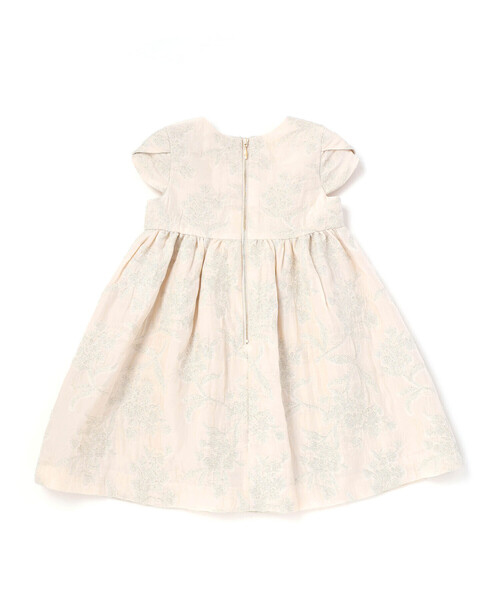 Tartine et Chocolat（タルティーヌエショコラ）の「【日本製】ゴールドラメジャガード シャインフラワーワンピース(100~130cm)（ワンピース・キッズ・ベージュ系その他・120cm/130cm）」の5枚目の写真