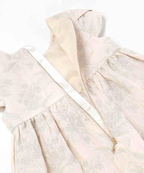 Tartine et Chocolat（タルティーヌエショコラ）の「【日本製】ゴールドラメジャガード シャインフラワーワンピース(100~130cm)（ワンピース・キッズ・ベージュ系その他・120cm/130cm）」の10枚目の写真