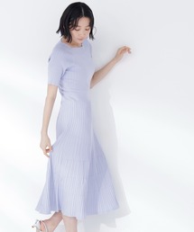 NATURAL BEAUTY BASIC | ◇アイレットフレアニットワンピース(ワンピース)