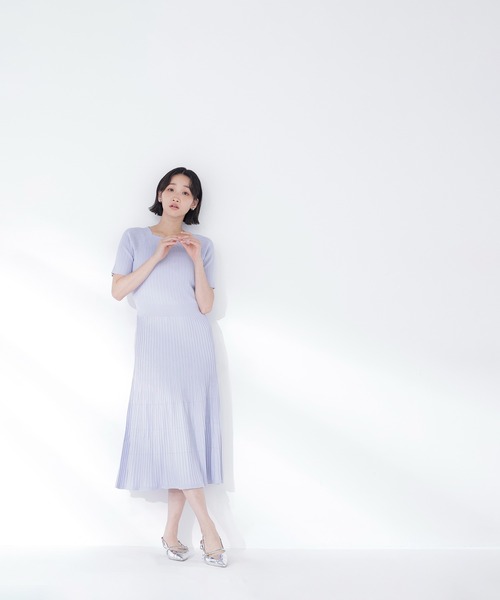 NATURAL BEAUTY BASIC（ナチュラルビューティーベーシック）の「◇アイレットフレアニットワンピース（ワンピース・レディース・ラベンダー/ピンク/ネイビー・FREE）」の15枚目の写真