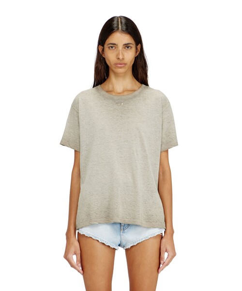 DIESEL(ディーゼル)の「ウィメンズ Tシャツ T-NORMY-S18(Tシャツ/カットソー・レディース・ライトピンク/グレー・LARGE/X-SMALL/SMALL/MEDIUM/X-LARGE)」の1枚目の写真