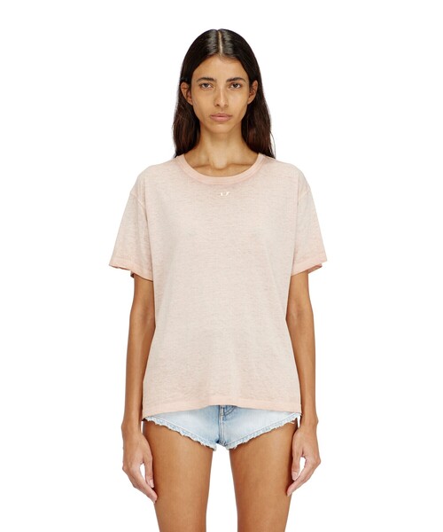 DIESEL(ディーゼル)の「ウィメンズ Tシャツ T-NORMY-S18(Tシャツ/カットソー・レディース・ライトピンク/グレー・LARGE/X-SMALL/SMALL/MEDIUM/X-LARGE)」の9枚目の写真