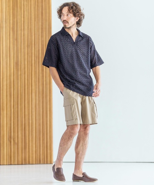 Magine(マージン)の「mhs2602-Russell Mesh Skipper Polo Shirt スキッパーポロシャツ(MGN-261-038)(ポロシャツ・メンズ・ネイビー/ホワイト/ブラック・48/46/44)」の7枚目の写真