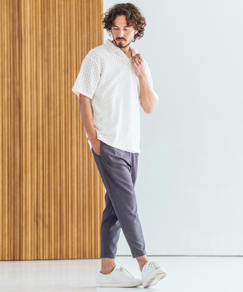 Magine(マージン)の「mhs2602-Russell Mesh Skipper Polo Shirt スキッパーポロシャツ(MGN-261-038)(ポロシャツ・メンズ・ネイビー/ホワイト/ブラック・48/46/44)」の16枚目の写真
