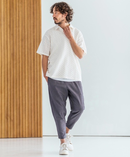 Magine(マージン)の「mhs2602-Russell Mesh Skipper Polo Shirt スキッパーポロシャツ(MGN-261-038)(ポロシャツ・メンズ・ネイビー/ホワイト/ブラック・48/46/44)」の18枚目の写真