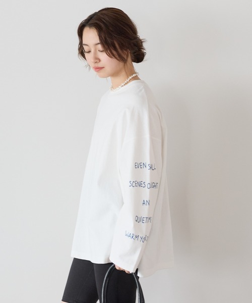 HEART MARKET(ハートマーケット)の「袖ロゴ刺繍プルオーバー(Tシャツ/カットソー・レディース・ブルー/ナチュラル/ホワイト/ネイビー・FREE)」の8枚目の写真